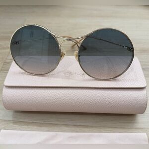 Chloe Gold Frame Sunglasses with Gray ombré Lenses